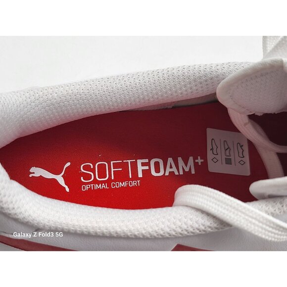 Puma Smash Buck Youth Sneakers White Red Athletic Casual Shoes Size 6C 373804 03 - Picture 9 of 9